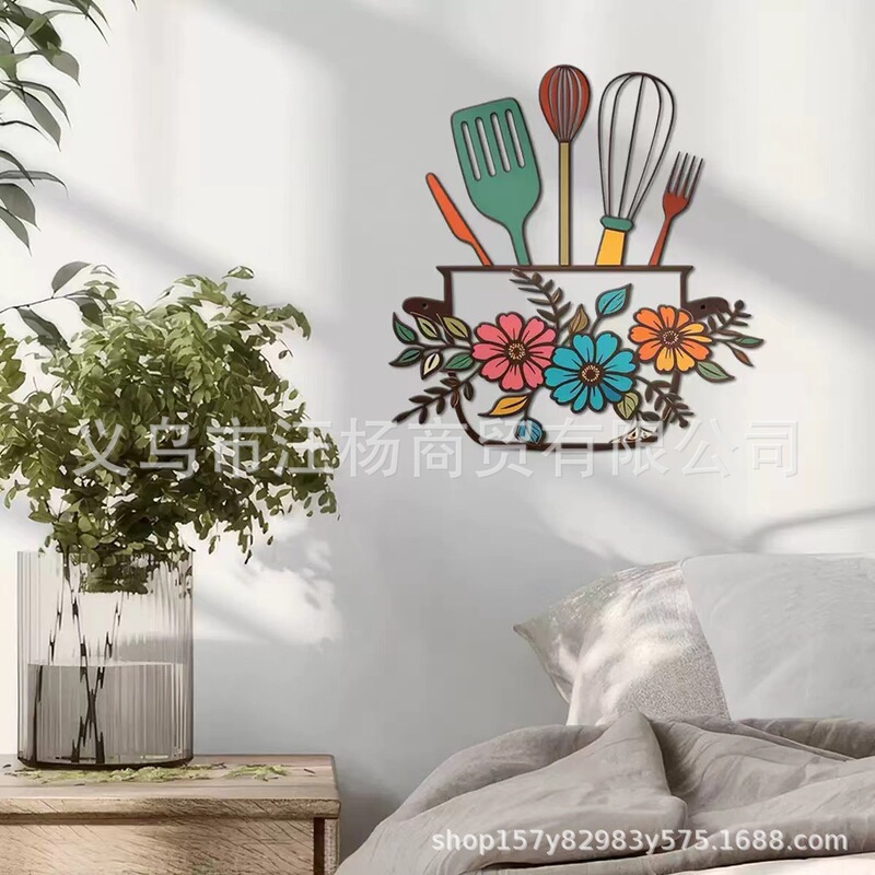 Cross-Border Metal Murals Modern Iron Crafts Home Wall Decoration Kitchen Art Decoration Kitchen Signs