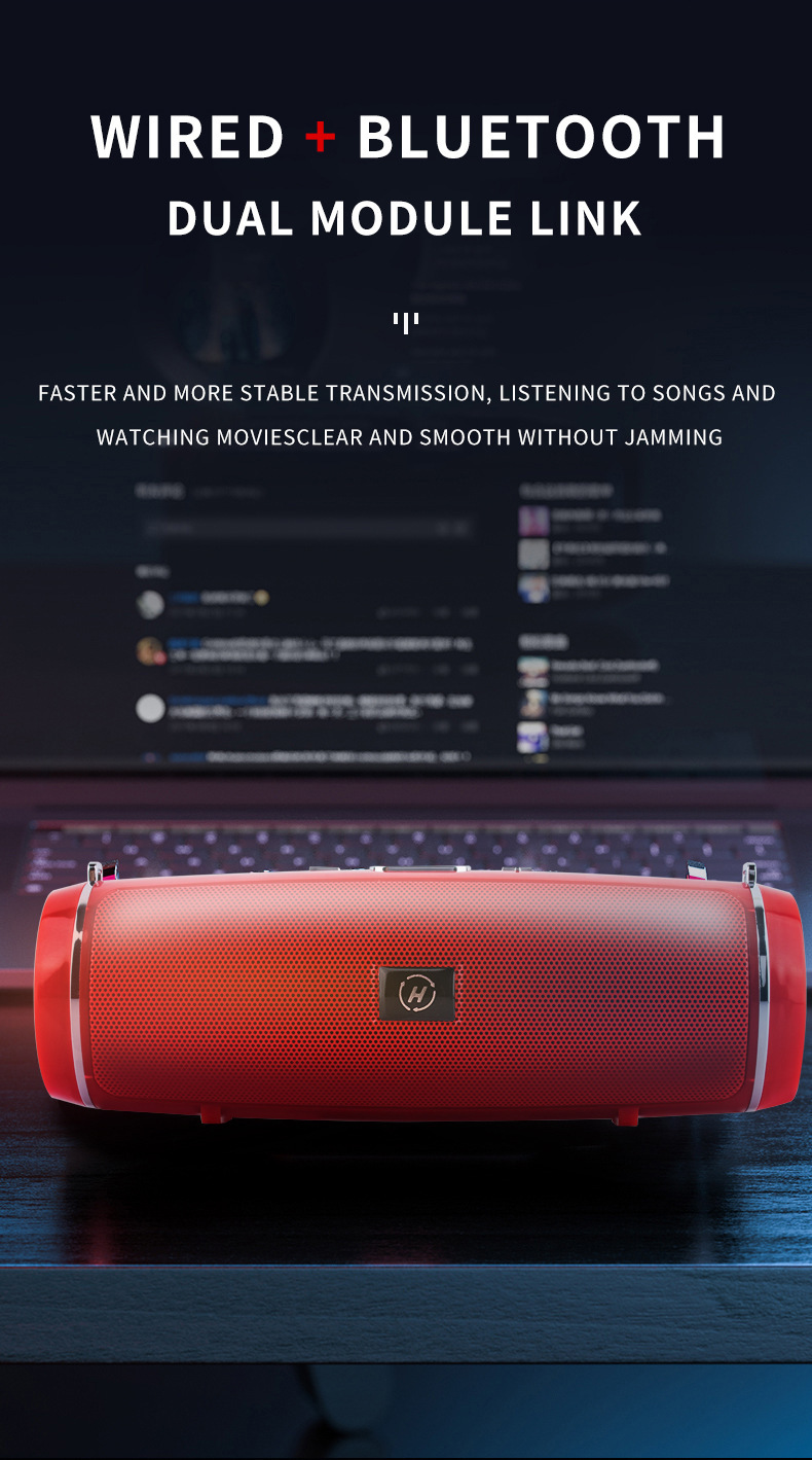 High-Fidelity 6D Surround Sound Dual Speaker Bluetooth Speaker - Portable with Long-Lasting Battery and Multiple Playback Modes_voghion.com