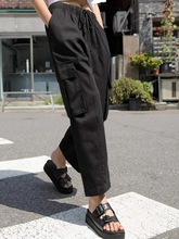 跨境2022春夏新款休闲裤宽松九分阔腿裤欧美港风潮ins独立站女裤