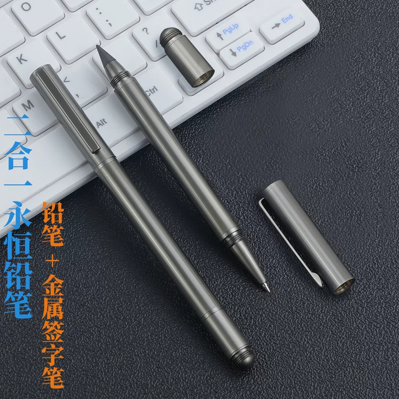 Metal rollerball pen, water-based pen, sharpener, 2 in 1