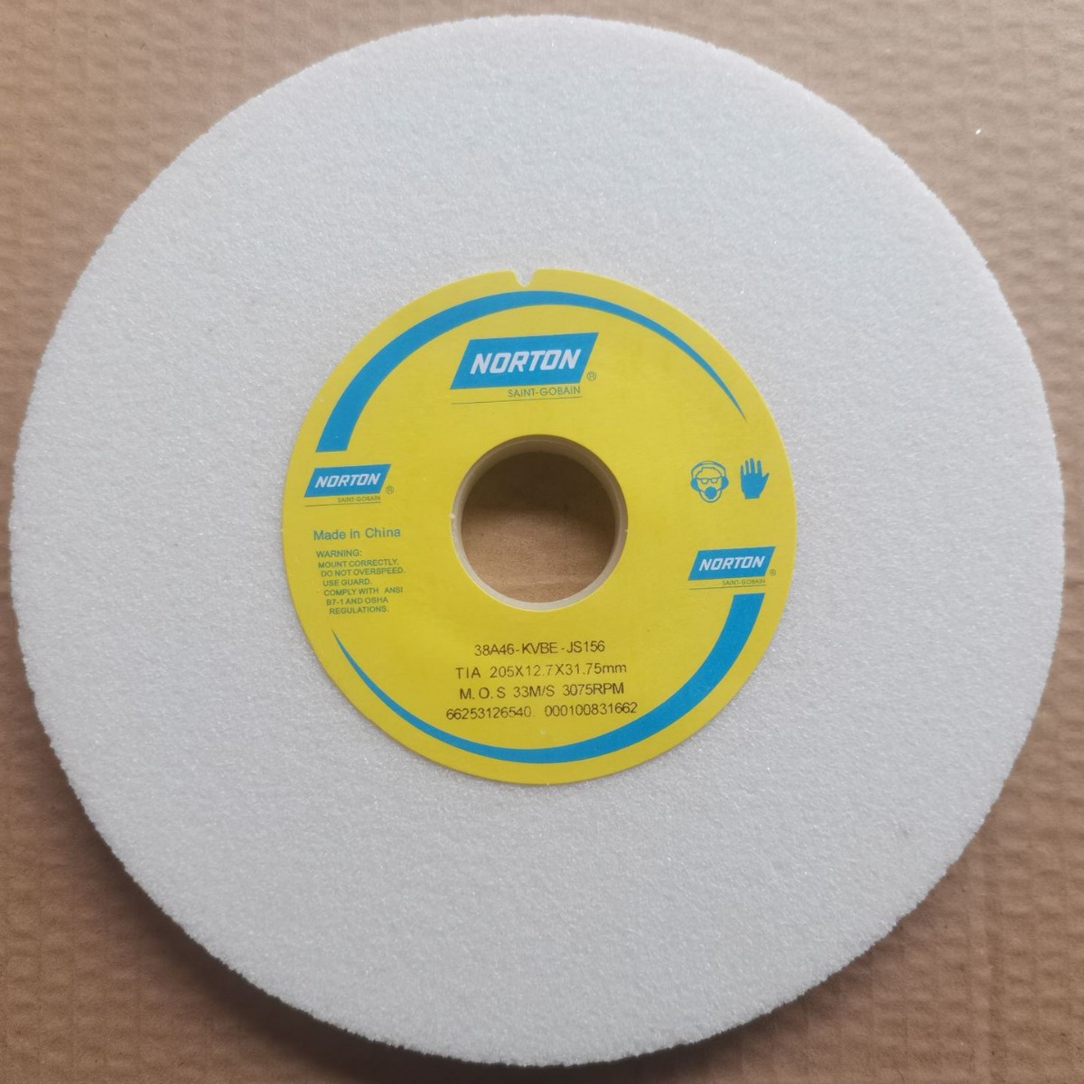 批发诺顿砂轮白刚玉白色砂轮38A46K,205*12.7*31.75. 8*1/2*1-1/4