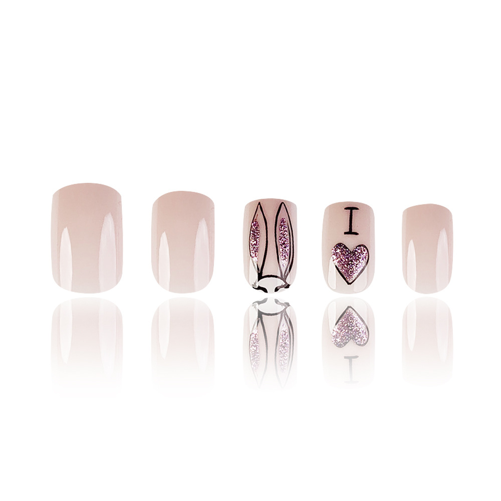 Comercio exterior Pascua corta pieza de uñas, orejas de conejo lindas, dulce para usar uñas, 24 piezas de atmósfera de vacaciones, parches de uñas image 6