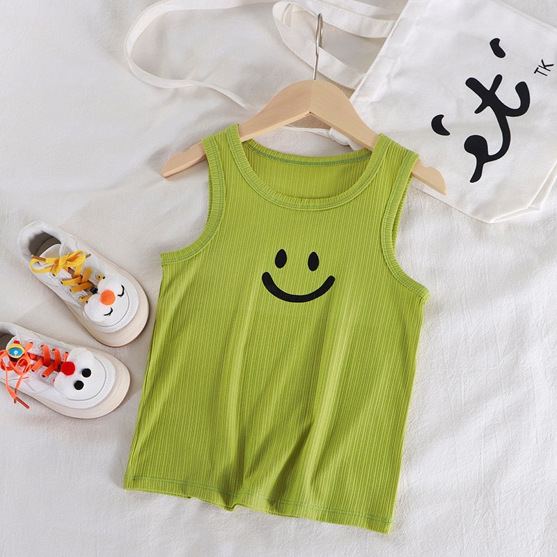 Nuevo chaleco para niños, chaleco de moda de verano para niños, camisola para niñas, top de seda de hielo para bebés, fábrica al por mayor