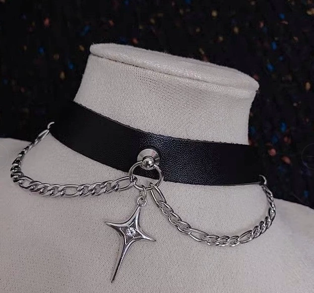 Choker Necklace, Retro Solar Sun Pendant, Universal Denim Style, Adjustable Fit