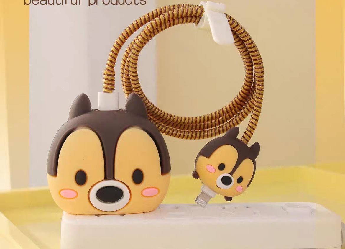 2023 nuevo cargador de dibujos animados cubierta protectora adecuada para Apple carga rápida cabeza 18/20W estándar europeo estándar americano aplicable