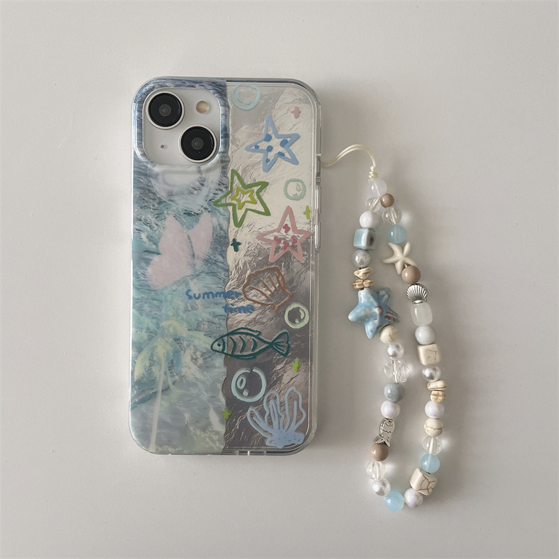 Creative Animal Ocean Apple 15promax hilo de plumas Apple 14pro/13/12 Funda para teléfono móvil IP15/14