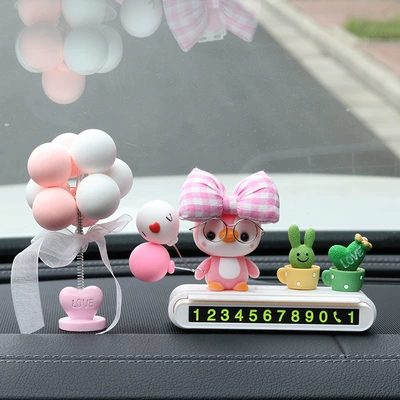 Nömrəli dayanma kartı: plate, phone number removal card - bow-tied-penguin-white-parking-tag-green-plant-pink-and-white-bobblehead-balloon