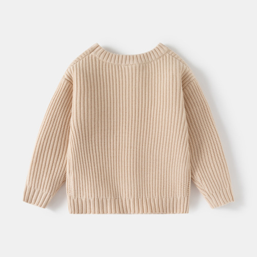 Cross-border children's clothing warm sweater one piece shipment 25 autumn and winter new boys' seven needle core yarn knitted bottom sweater 