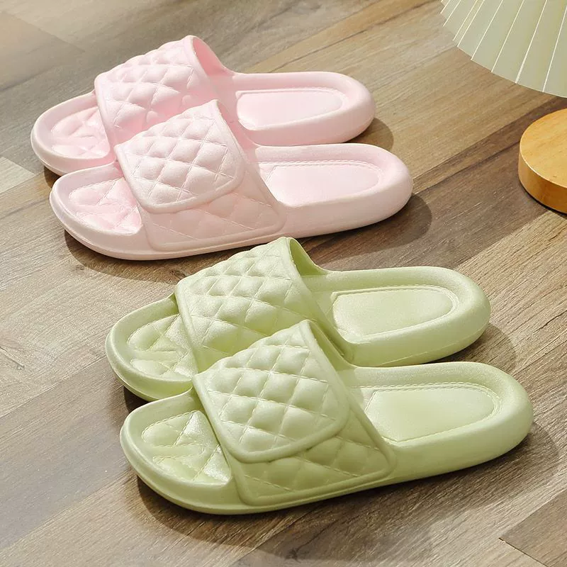 Цельные повседневные домашние Нескользящие домашние тапочки с мягким дном для пары, летние женские сандалии без шнуровки для ванной комнаты