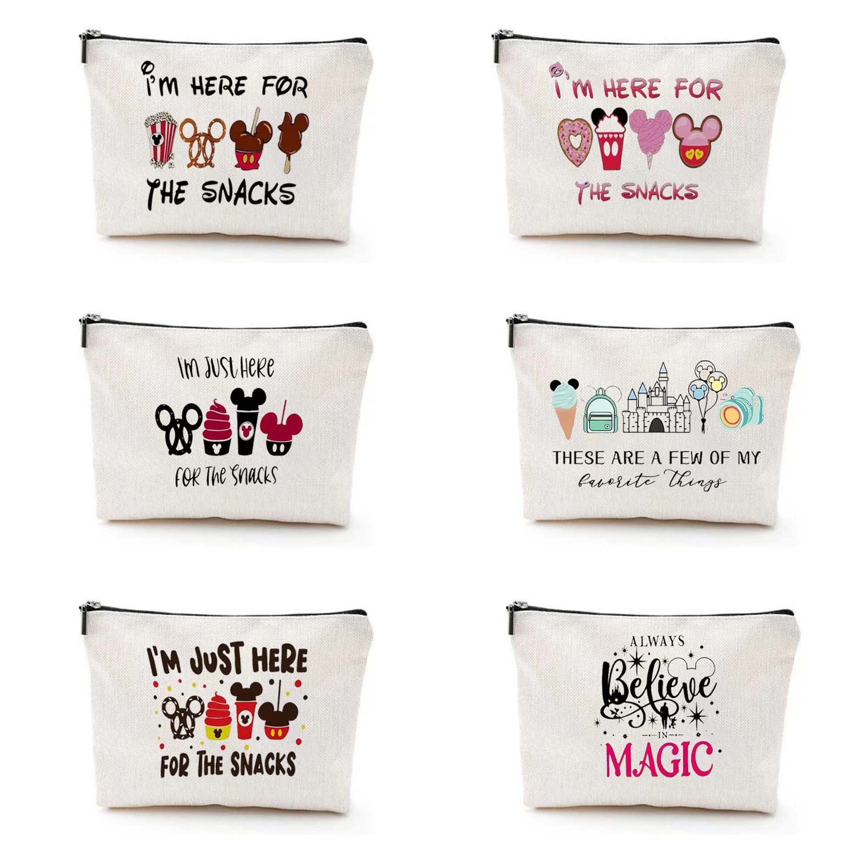Bolso cosmético estampado de doble cara de ratón lindo explosivo transfronterizo de Amazon, bolso multifuncional con cremallera para mujer