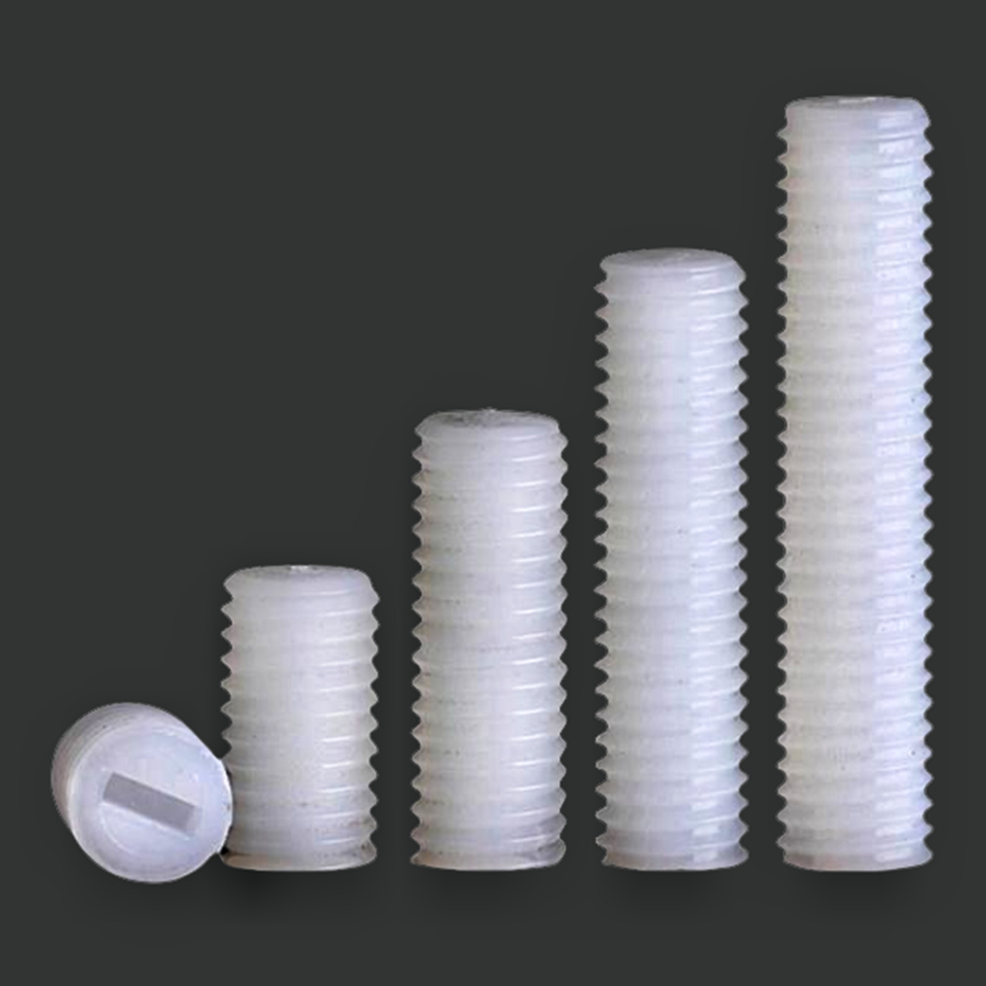 尼龙塑料一字平端紧定螺丝无头顶丝机米螺钉M4M5M6M8M10无头螺丝
