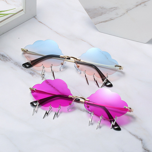 Sunglasses for women European and American cross-border personality irregular metal frame sunglasses ins style fashion street style glasses wholesale
