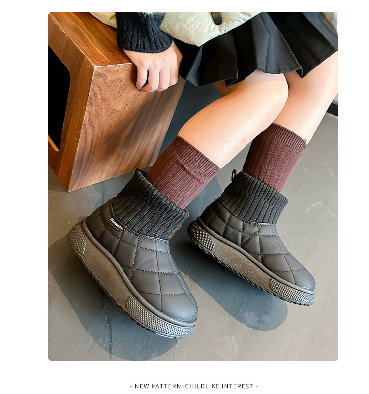 Kinder-Stiefel aus Samtbaumwolle, Winter 2025, neue Socken und Stiefel für Jungen und Mädchen, warm und dick gefüttert, Schneestiefel_voghion.com