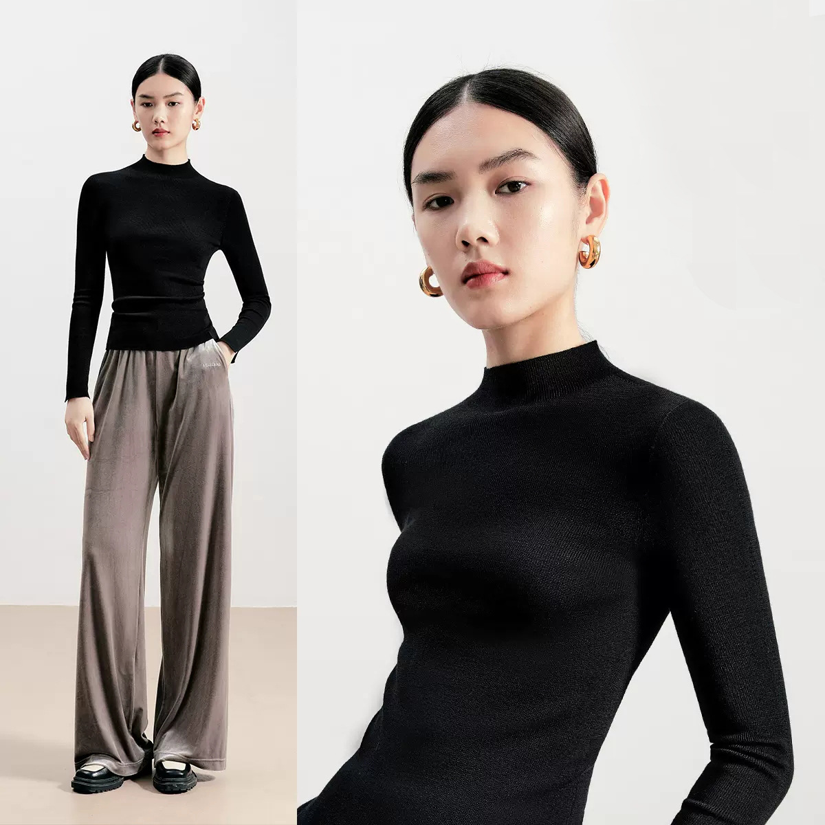 New Australia Seamless Pure Wool Base Layer Women's Clothing 2026 New Style Half High Neck Slim Fit Knitwear Women's Early Autumn Top Outerwear