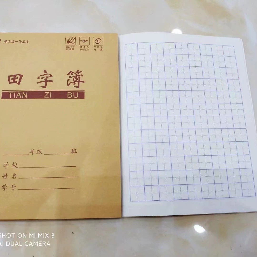 Student Exercise Book 24K, Cowhide Cover, Pinyin & Math Writing Practice