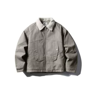 衣道古着25冬季新款做旧复古仿羊羔毛领棉衣男女加厚保暖解构外套