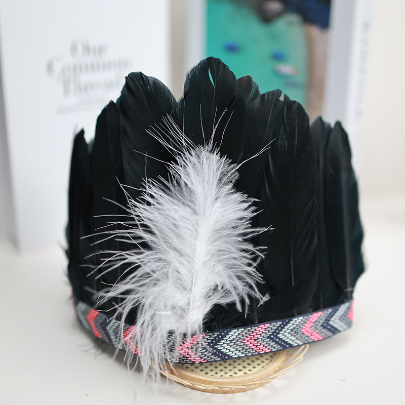 Plumas negras al por mayor diy materiales hechos a mano bolsas accesorios accesorios para niños jardín de infantes creativo curso de arte