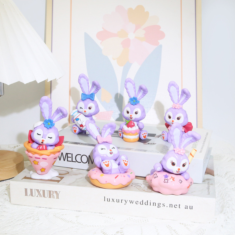 Lulu Sweetheart Tea Party Stella Purple Rabbit Handmade Anime Blind Box Doll Ornaments Gashapon Machine Gift Batch
