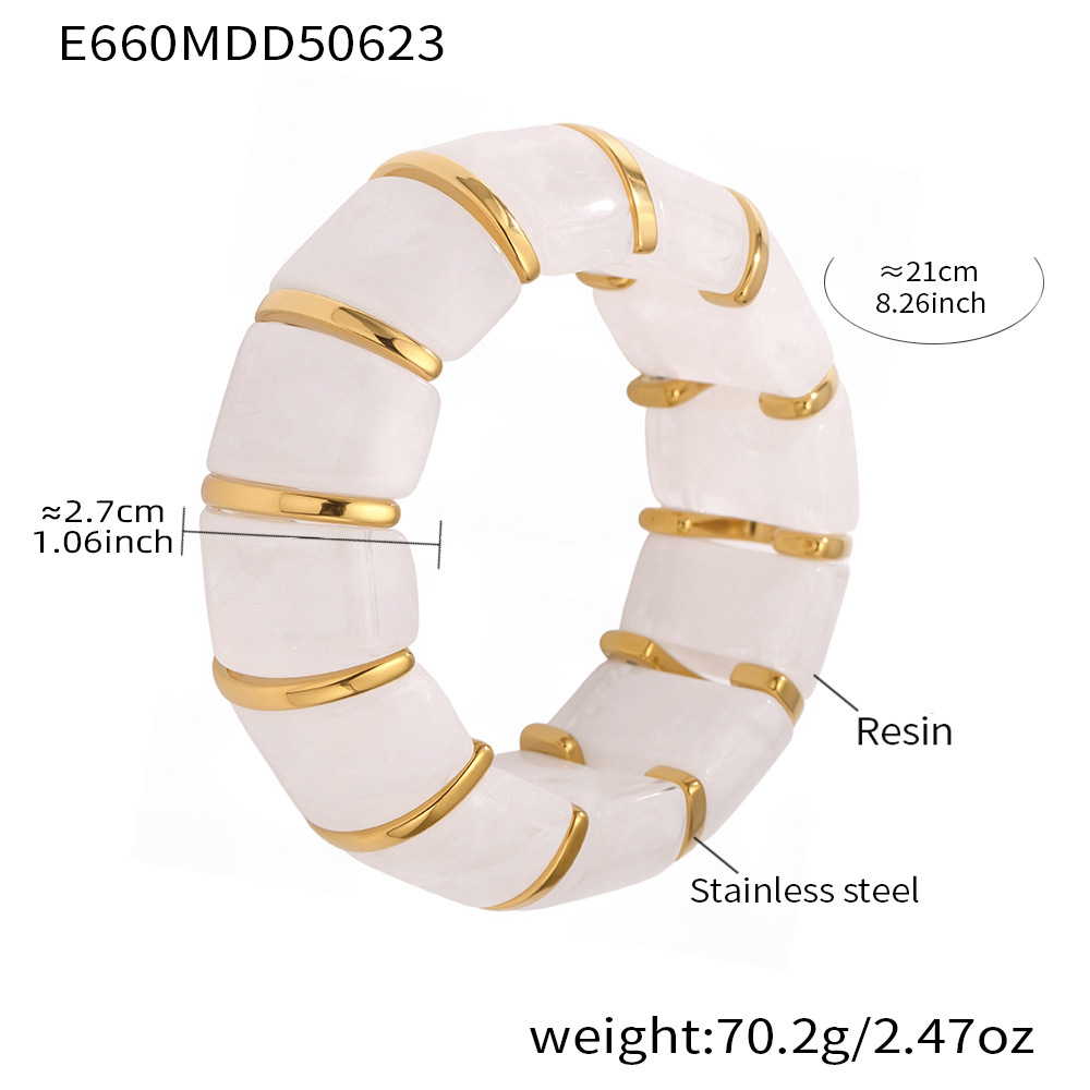 E660-화이트 엘라스틱 팔찌 20cm