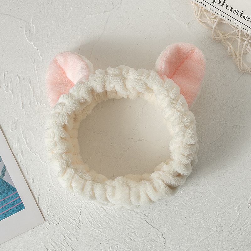 El otoño y el Invierno de la muchacha banda de pelo Simple dulce Linda dama máscara facial maquillaje gato oído banda de pelo accesorios para el cabello