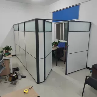 定制尺寸办公室移动隔断墙带门折叠推拉屏风诊所牙科车间隔墙屏风