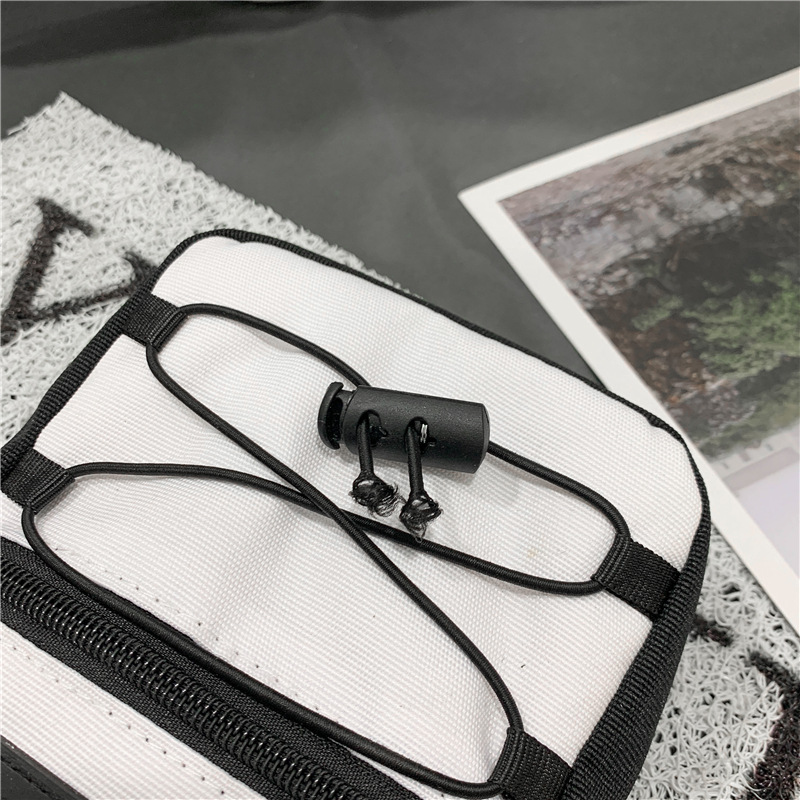67g Weight Zipper Closure Type Single Shoulder Strap Strap Type Crossbody Bag Bags Type Nylon Material Letter Pattern Streetwear Style Square Shape Khaki, Light Grey, White, Black Color Small Size Small Nylon Letter Streetwear Square Zipper Crossbody Bag 80