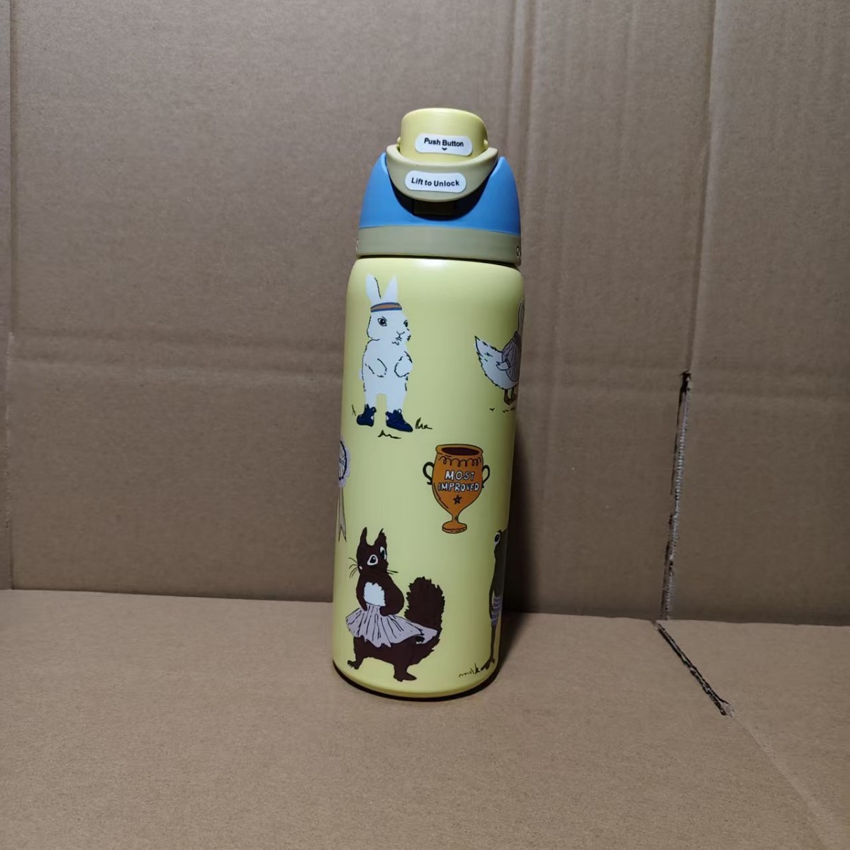 Vaso Aislado de Acero Inoxidable 304 Estilo Owala de Amazon con Asa, Botella de Agua Deportiva, Vaso de Doble Uso, Pajita de Regalo