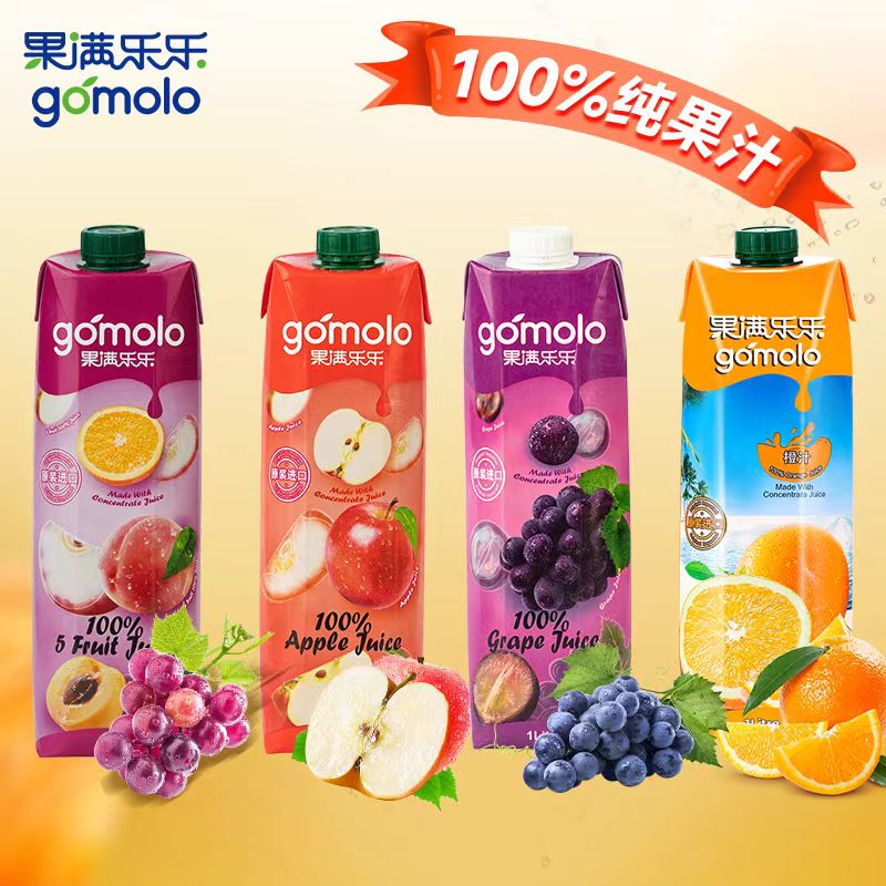 오렌지 주스 + 포도 주스 + 사과 주스 + 5가지 과일 믹스 (각 1병)