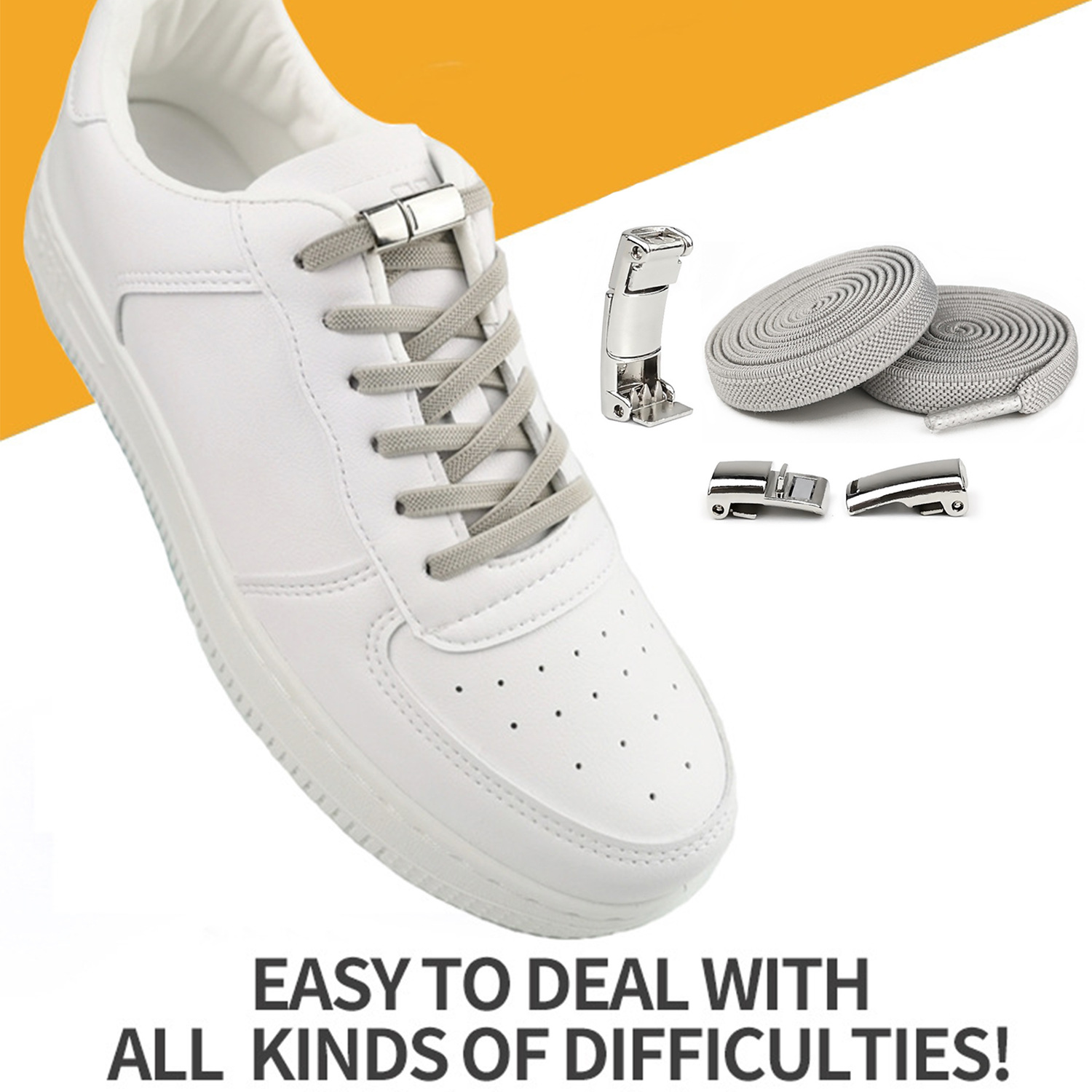 Outdoor Tie-free Elastic Magnetic Buckle Shoeles Mountaineering sneaker Accessories