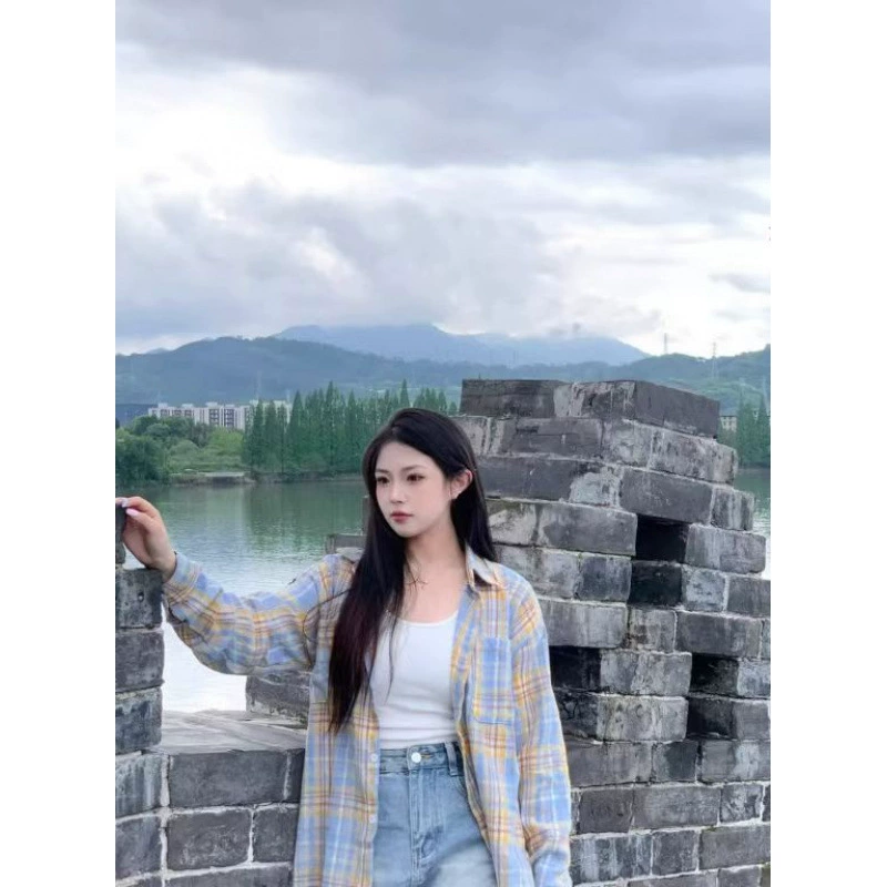 Допамин легкая экстравагантная клетчатая рубашка высокого класса