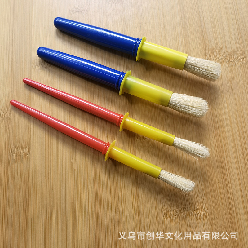 加工定制六角花瓣架套管猪鬃笔刷塑料六角架套管猪鬃毛刷