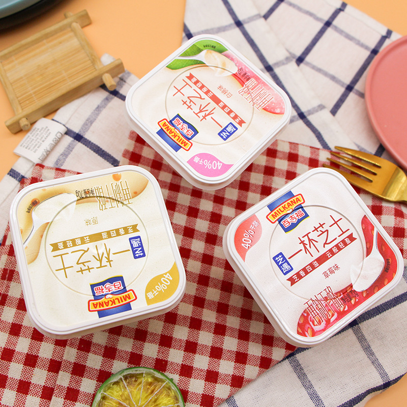 【24 cups/box】Bakin' Bits 70g per cup*24 cups Strawberry & Peach Original Yogurt Cups