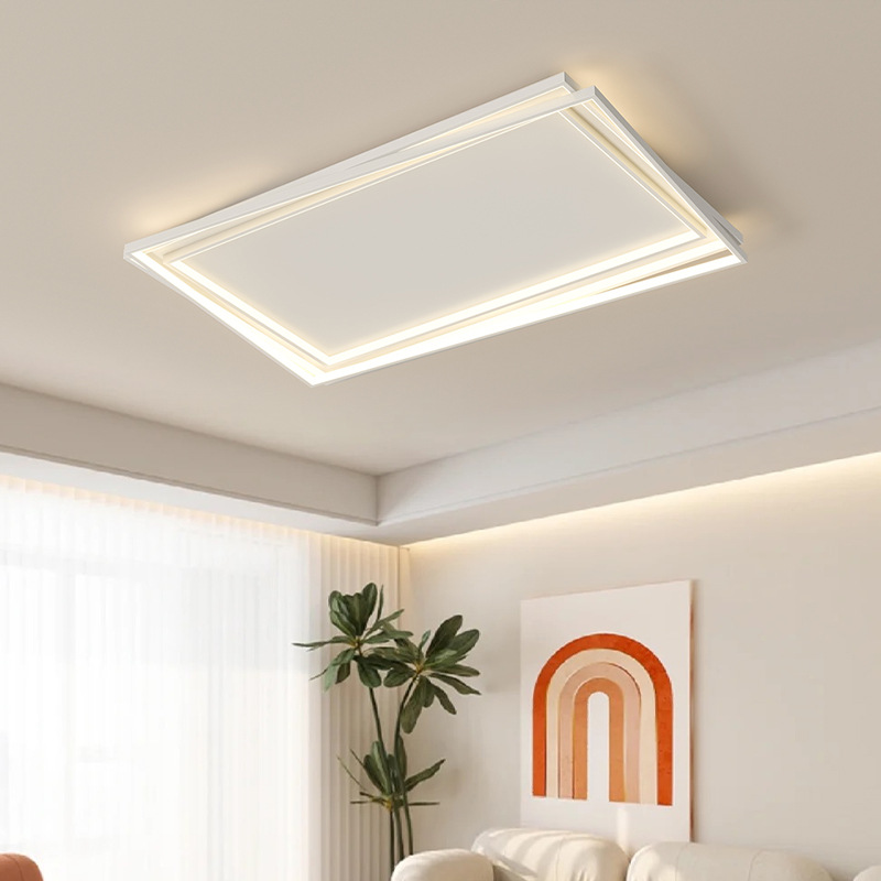 [Selección estricta] lámpara de techo moderna y simple nueva atmósfera rectangular sala de luz principal de espectro completo lámpara de habitación de protección de ojos