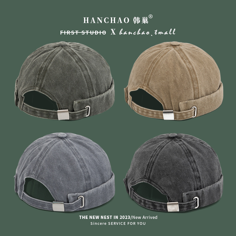 Sombrero frío sin bordes, sombrero de piel de melón para hombres, sombrero de moda, sombrero marino, sombrero de sandía, sombrero de moda