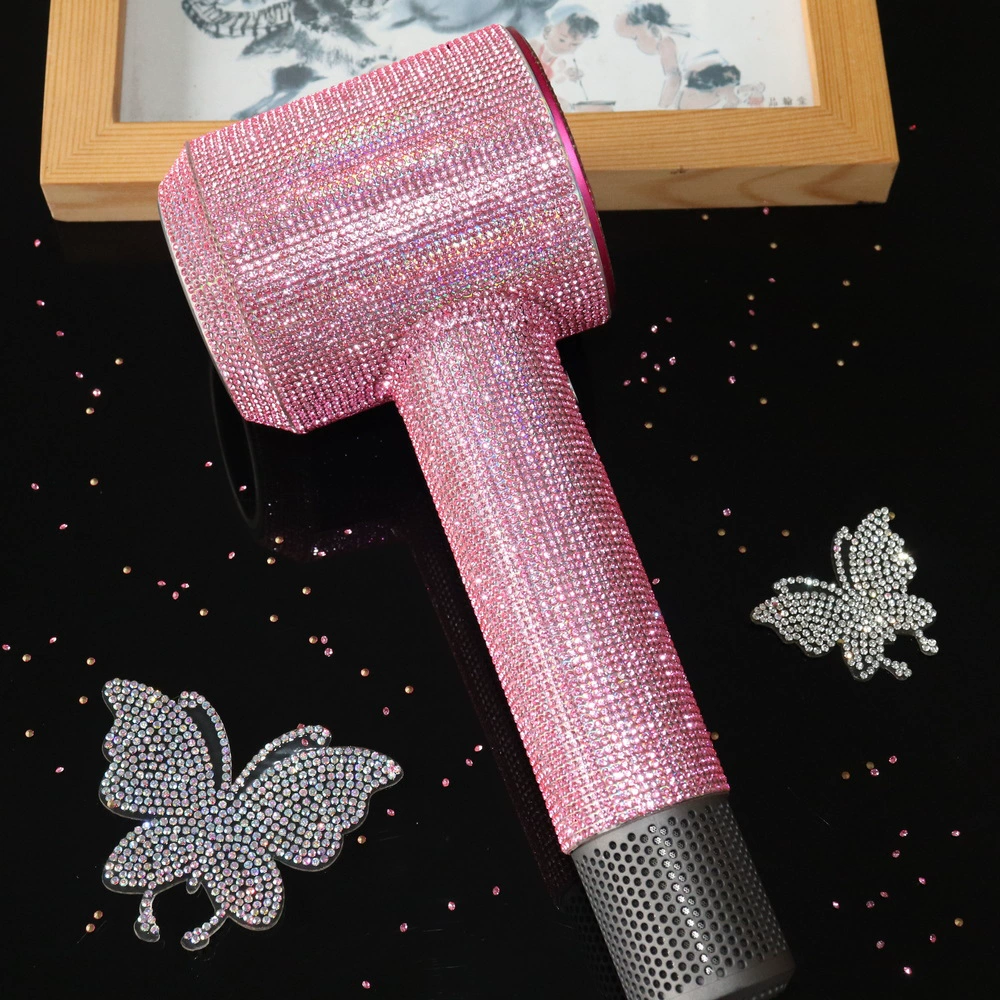 Филейная наклейка к фену Crystal Sticker ( Dyson-подобный ) Полное покрытие Diamond Rhinestone кожа, многоцветные варианты