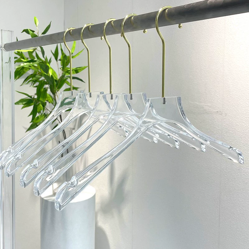 Кристально прозрачная акриловая противоскользящая вешалка для одежды для магазина одежды