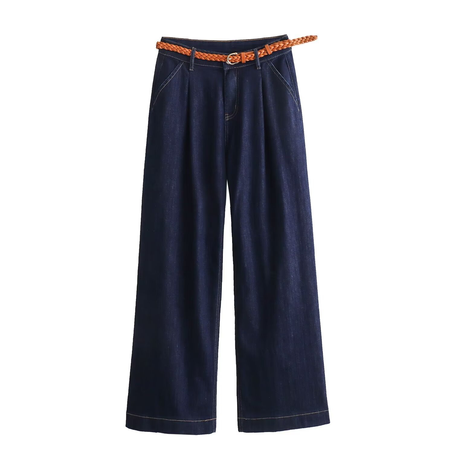 Neue, hochwertige Lyocell-Jeans für Damen mit weitem Bein_voghion.com