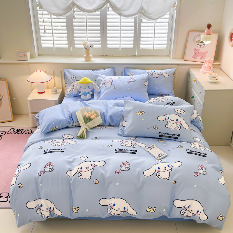 サンリオ ボックスシーツ 4点セット 寮 3点セット 家庭用寝具セット ベッドシーツ 掛け布団カバー ベッドバッグ 卸売代理店