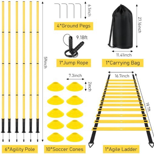 Set de Escalera de Agilidad para Fútbol de PE para Entrenamiento y Deportes