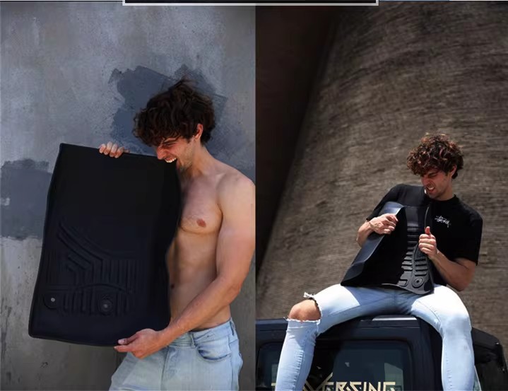 Suitable for 20-25 Models of Hyundai Palisade, 3D All-Weather Wear-Resistant Trunk Mat, Tpe Backrest Mat