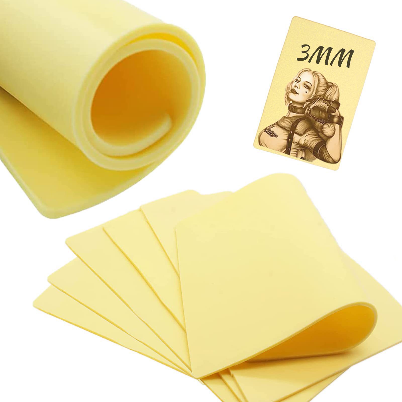 3mm Thickeneded A4 Tattoo Practice Leather Yellow Silicone Artificial Leather Practice Tattoo Special Tattoo Artificial Leather