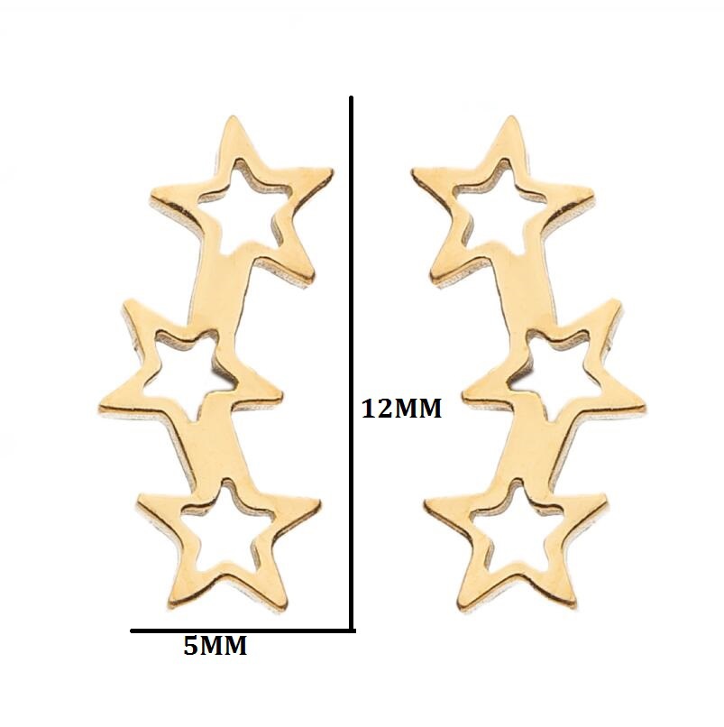 Halloween Festival PVD Coated Real Gold Plated Star Spider Notes Stainless Steel Retro Waterproof Non Tarnish Ear Studs