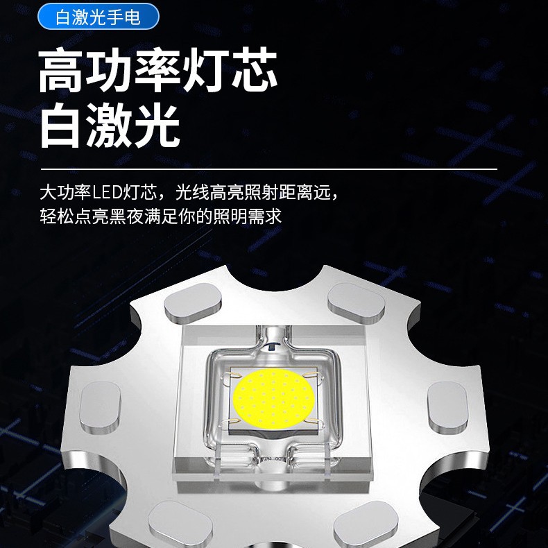 Linterna Día Nacional Double Eleven Bienestar Linterna de luz fuerte en stock suficiente batería recargable incorporada Linterna de iluminación