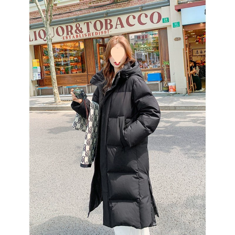 Down jacket, velvet warm jeans with hood, 2024 years, oversize, duck down