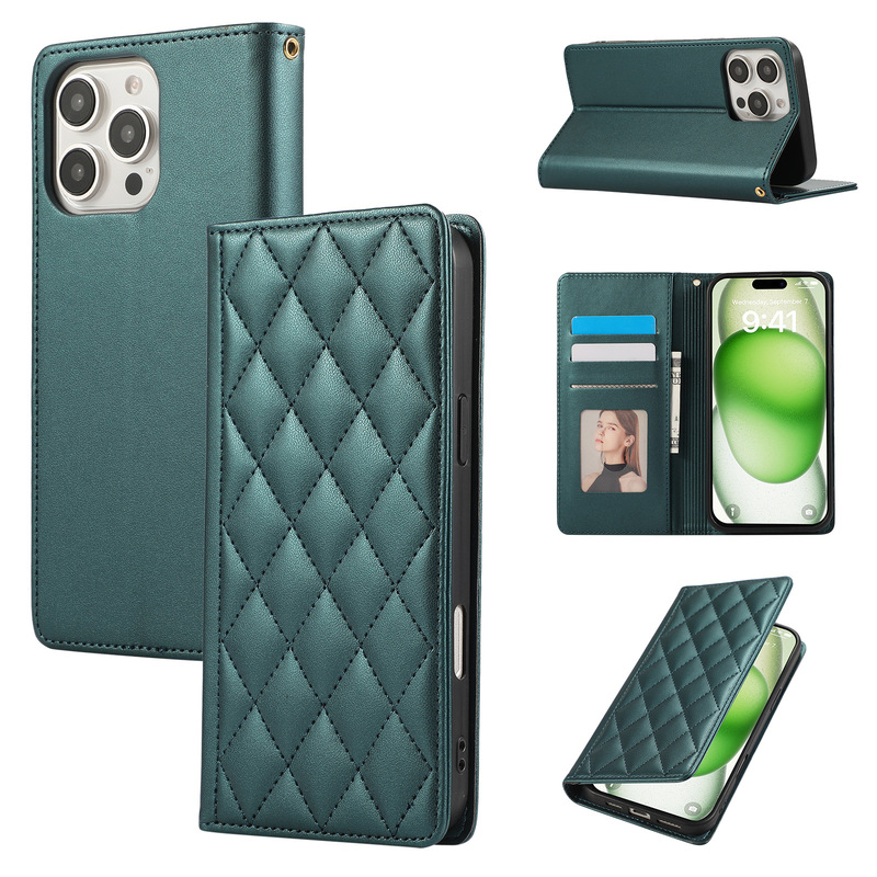 For Apple 16plus strong magnetic small fragrant style card case Apple 16 diamond card flip leather case foreign trade For Apple 16plus strong magnetic small fragrant style card case Apple 16 diamond card flip leather case foreign trade