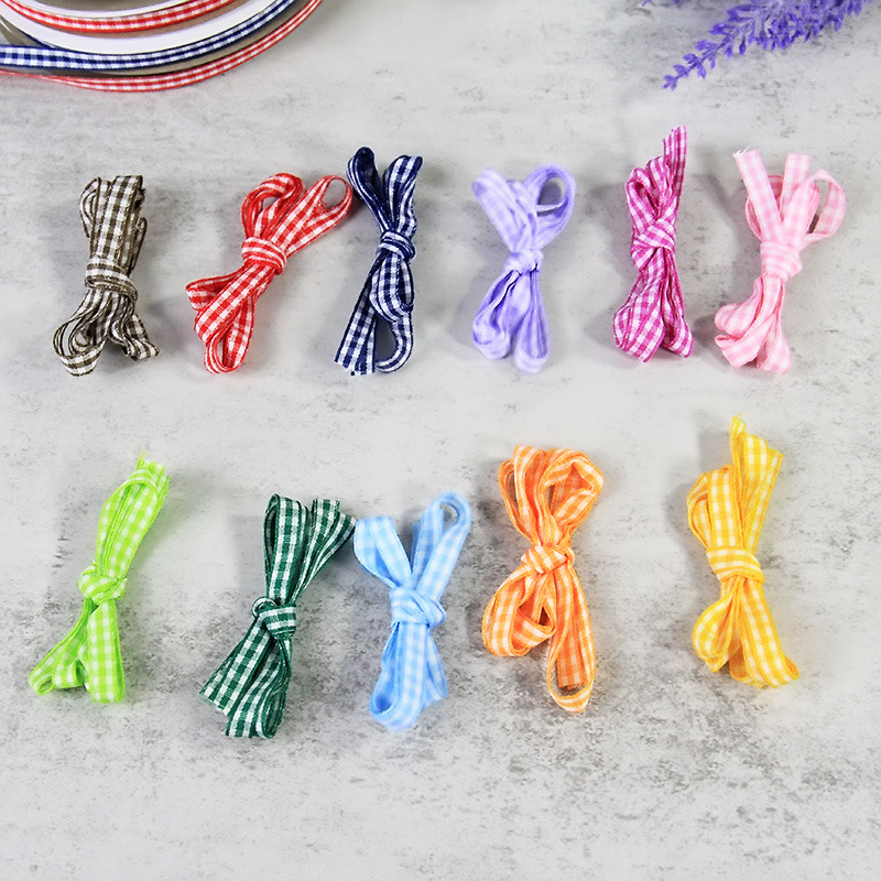 英格蘭格子絲帶 髮飾diy材料蠟燭裝飾禮品花束蛋糕包裝蝴蝶結織帶