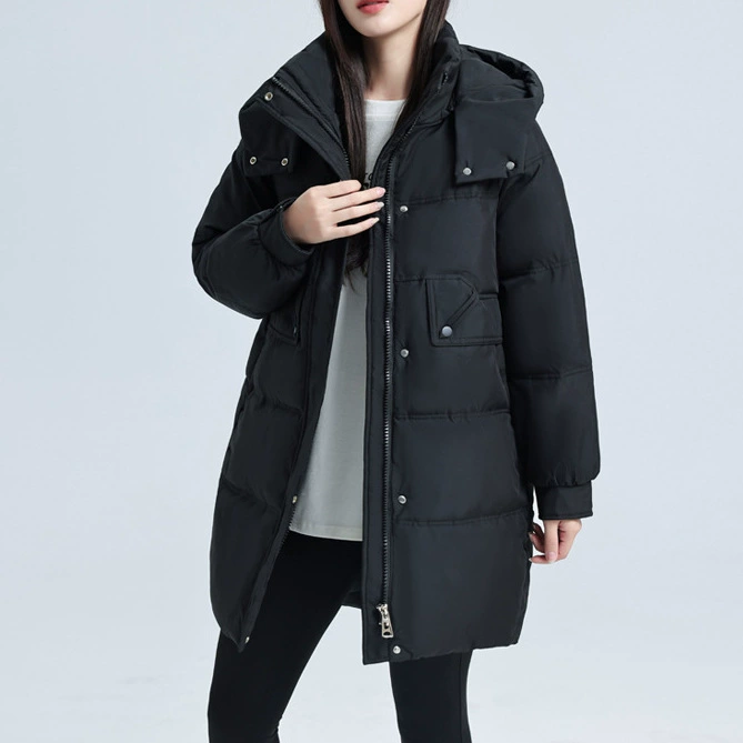 Новая женская хлопковая одежда средней и длинной одежды зимой 2025 года модная свободная толстая хлопчатобумажная куртка большого размера