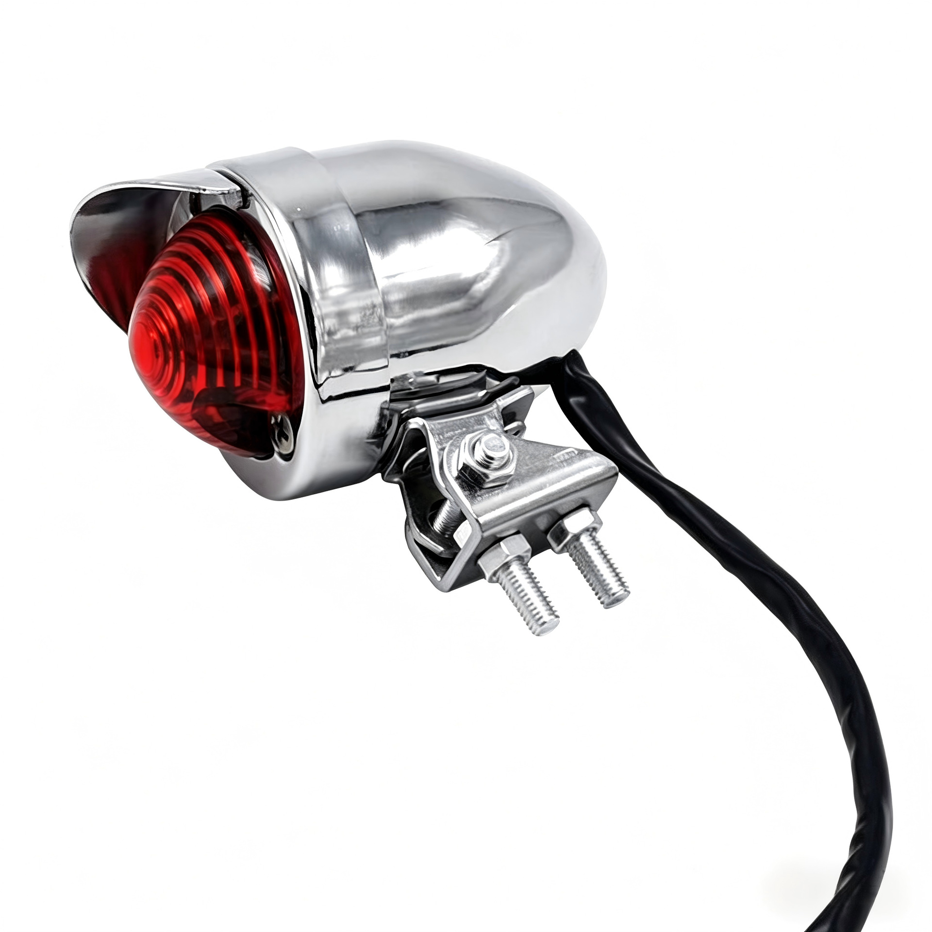 Harley Retro Modified Turn Signal Lights in Old School Style, All-Metal Black Electroplated Direction Signal Indicator
