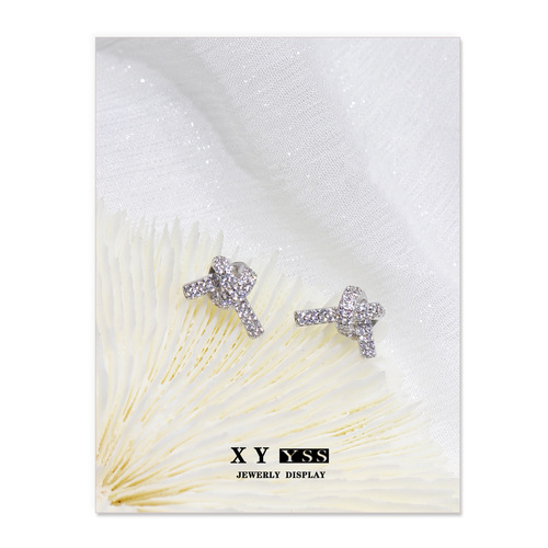 Wishing knot love earrings for women ins cool style exquisite small diamond-encrusted mosquito coil ear clips without piercing ear jewelry