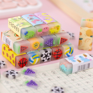 Dinosaur Fruit Crystal Sandwich Eraser Children Student Stationery Wholesale Final Christmas Award Gift